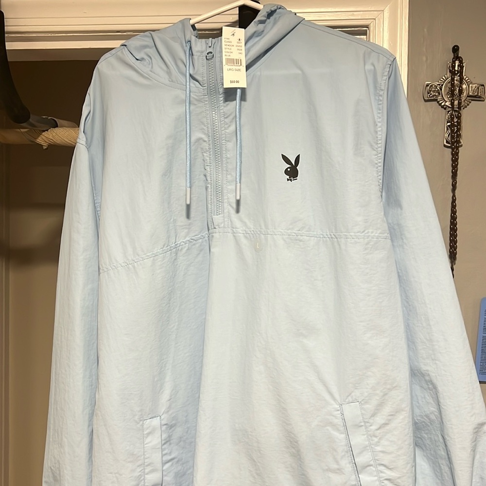 Playboy Light Blue Windbreaker Brand New Never Worn